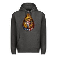 Charcoal Heather american sunflower bullskull teardrop earrings Premium Hoodie - Jasminsmagicworld