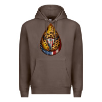 Coffee american sunflower bullskull teardrop earrings Premium Hoodie - Jasminsmagicworld