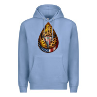 Colony Blue american sunflower bullskull teardrop earrings Premium Hoodie - Jasminsmagicworld