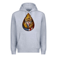 Heather Grey american sunflower bullskull teardrop earrings Premium Hoodie - Jasminsmagicworld