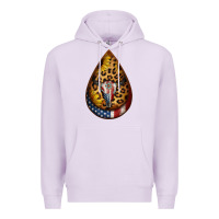 Lilac american sunflower bullskull teardrop earrings Premium Hoodie - Jasminsmagicworld
