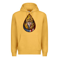 Mustard american sunflower bullskull teardrop earrings Premium Hoodie - Jasminsmagicworld