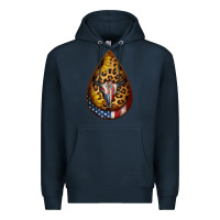 Navy american sunflower bullskull teardrop earrings Premium Hoodie - Jasminsmagicworld