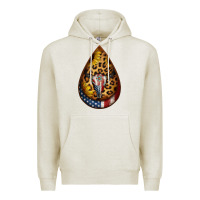 Oatmeal Heather american sunflower bullskull teardrop earrings Premium Hoodie - Jasminsmagicworld