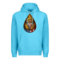 Ocean Blue american sunflower bullskull teardrop earrings Premium Hoodie - Jasminsmagicworld