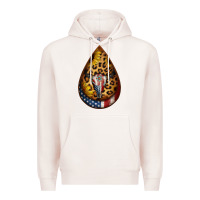 Pale Pink american sunflower bullskull teardrop earrings Premium Hoodie - Jasminsmagicworld