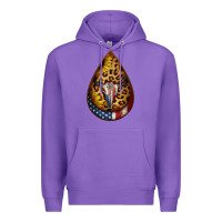 Purple american sunflower bullskull teardrop earrings Premium Hoodie - Jasminsmagicworld