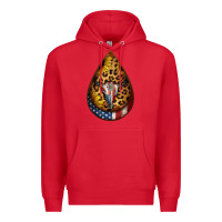 Red american sunflower bullskull teardrop earrings Premium Hoodie - Jasminsmagicworld