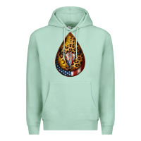 Seafoam american sunflower bullskull teardrop earrings Premium Hoodie - Jasminsmagicworld