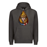 Smoke american sunflower bullskull teardrop earrings Premium Hoodie - Jasminsmagicworld