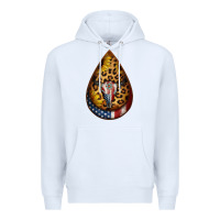 White american sunflower bullskull teardrop earrings Premium Hoodie - Jasminsmagicworld