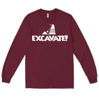 Burgundy excavate funny Long Sleeve Tee - artisFamous