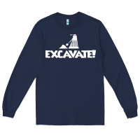 Navy excavate funny Long Sleeve Tee - artisFamous