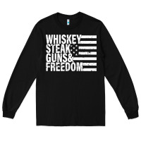 Black whiskey steak guns freedom Long Sleeve Tee - artisFamous