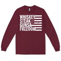Burgundy whiskey steak guns freedom Long Sleeve Tee - artisFamous