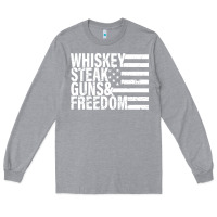 Heather Grey whiskey steak guns freedom Long Sleeve Tee - artisFamous