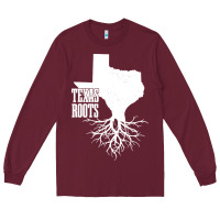 Burgundy texas roots vintage usa Long Sleeve Tee - artisFamous