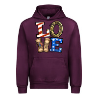 Mauve Wine 4th of July Army Love Urban Hoodie - Jasminsmagicworld