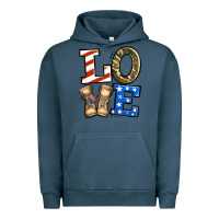 Pigment Midnight Navy 4th of July Army Love Urban Hoodie - Jasminsmagicworld
