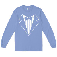 Colony Blue fake tux tuxedo suit tie Long Sleeve Tee - artisFamous