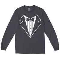 Smoke fake tux tuxedo suit tie Long Sleeve Tee - artisFamous