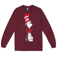 Burgundy dr seuss the cat in the hat Long Sleeve Tee - artisFamous