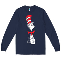 Navy dr seuss the cat in the hat Long Sleeve Tee - artisFamous