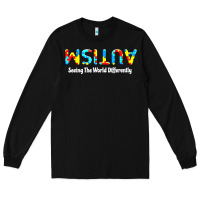 Black autism seeing the world differently Long Sleeve Tee - artisFamous