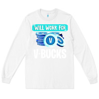 White will work for v bucks youth gamer Long Sleeve Tee - artisFamous