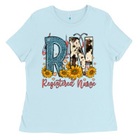 Baby Blue rn registered nurse Ladies Tee - FaDigitalArtStudio