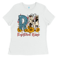 White rn registered nurse Ladies Tee - FaDigitalArtStudio
