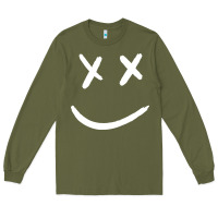 Army Green x eyed smiley face x eyes smiling Long Sleeve Tee - artisFamous