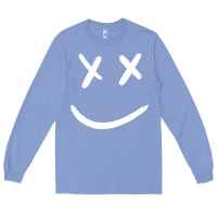 Colony Blue x eyed smiley face x eyes smiling Long Sleeve Tee - artisFamous