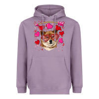Lavender valentine's shiba inu Heavyweight Hoodie - RanaPortraitStore