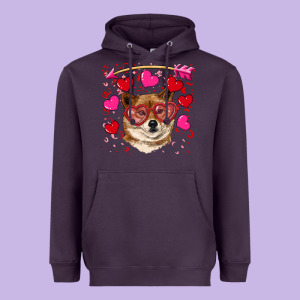 Valentine's Shiba Inu Heavyweight Hoodie Designed By Ranaportraitstore