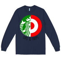 Navy sips and  trips Long Sleeve Tee - artisFamous