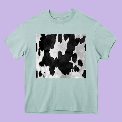 Black White Cowhide Tumbler Heavy Core Tee Designed By Cowcowdesign