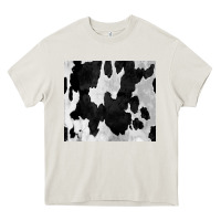 Cream Black White Cowhide Tumbler Heavy Core Tee - CowCowDesign