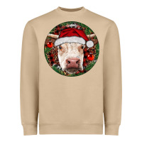Mushroom Hereford Cow Christmas Heavyweight Sweatshirt - RanaPortraitStore