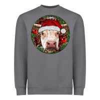 Storm Hereford Cow Christmas Heavyweight Sweatshirt - RanaPortraitStore