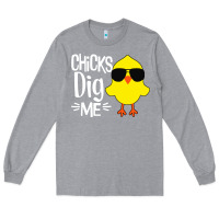 Heather Grey kids chick dig me Long Sleeve Tee - artisFamous
