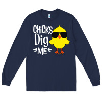 Navy kids chick dig me Long Sleeve Tee - artisFamous