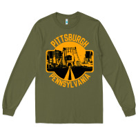Army Green pittsburgh pennsylvania Long Sleeve Tee - artisFamous