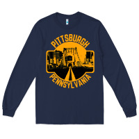 Navy pittsburgh pennsylvania Long Sleeve Tee - artisFamous