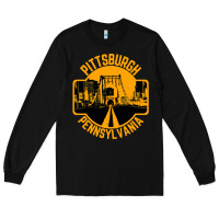 Black pittsburgh pennsylvania Long Sleeve Tee - artisFamous