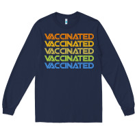 Navy vaccinated retro Long Sleeve Tee - artisFamous