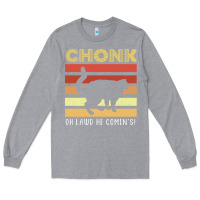 Heather Grey chonk cat funny cat meme cat dad cat mom Long Sleeve Tee - artisFamous