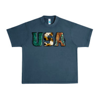 Midnight Navy usa basic bold font western Urban Heavy Tee - Jasminsmagicworld