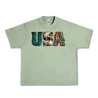 Oil Green usa basic bold font western Urban Heavy Tee - Jasminsmagicworld