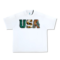 White usa basic bold font western Urban Heavy Tee - Jasminsmagicworld